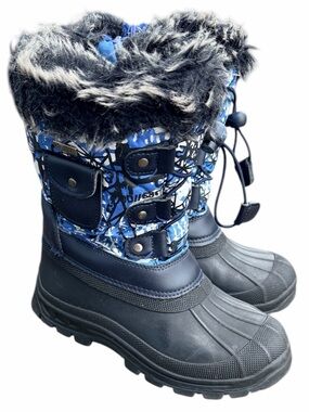 DREAM PAIRS Blue and Black Waterproof Snow Boots